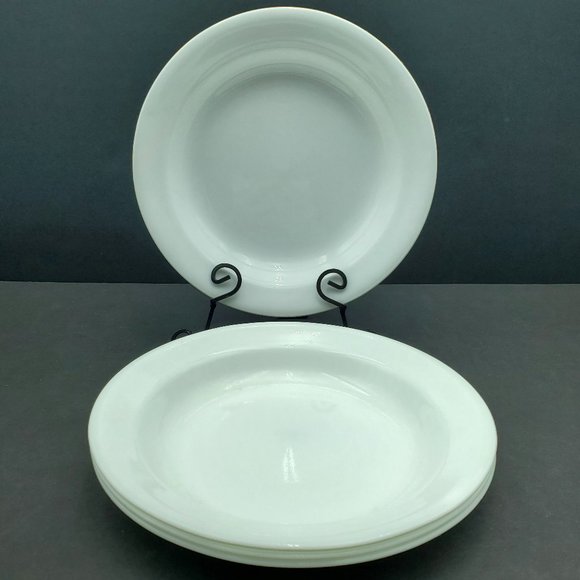 Corelle Winter Frost White Rim Soup Bowls Pasta Bowls Shallow Serving Bowls - Picture 1 of 6